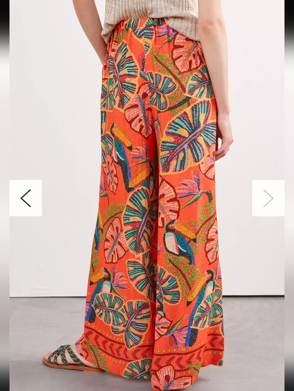FARM Rio Orange Tropical Print Wide-Leg Pants - Picture 7 of 7
